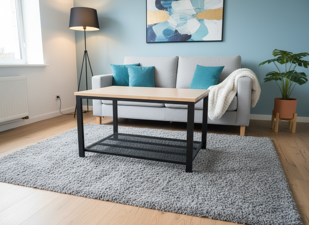 mesa ratona en hierro y madera