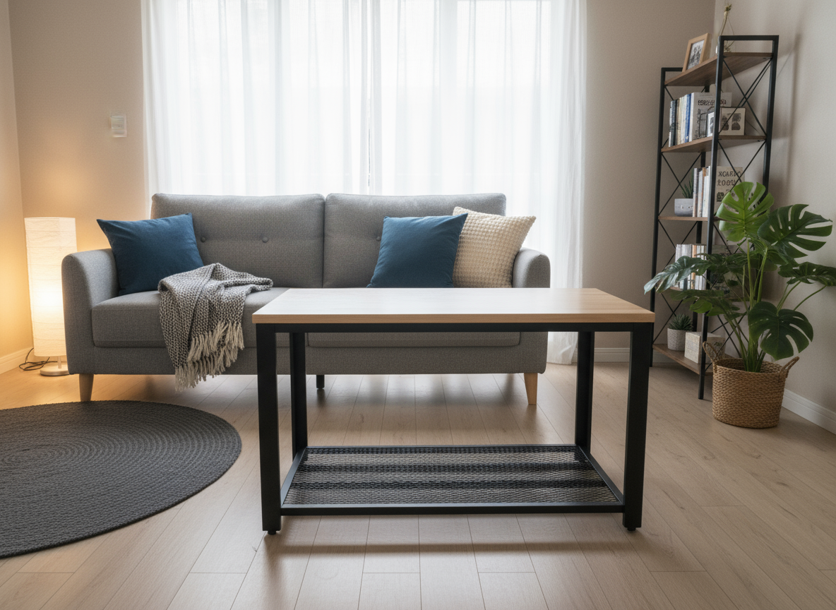 mesa ratona en hierro y madera